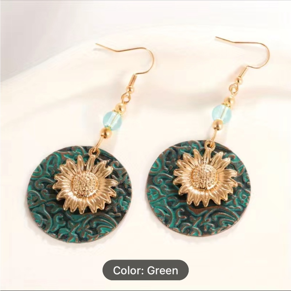 New Bohemian Sunflower earrings